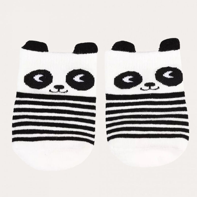 Cute baby socks with a fun panda face