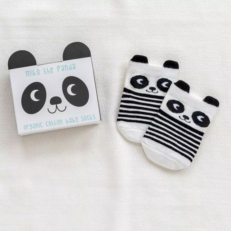 Black and white panda baby socks