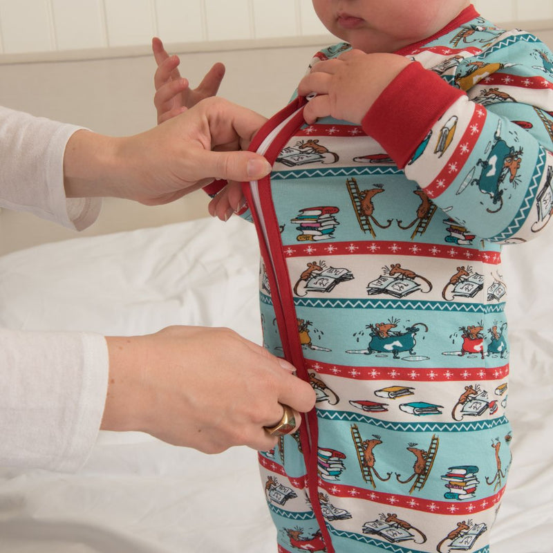 Roald Dahl x Ducky Zebra ‘Bedtime Mice' Zip-up Sleepsuit