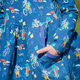 Close up of Ducky Zebra Skater Dress with Pockets