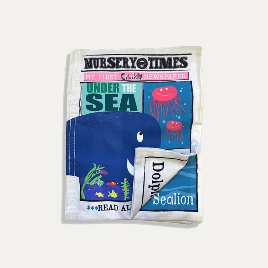 Baby crinkly newspaper with an 'under the sea' theme