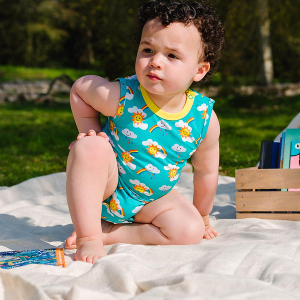 Rainbow onesie baby hotsell